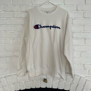 Champion white crewneck sweater